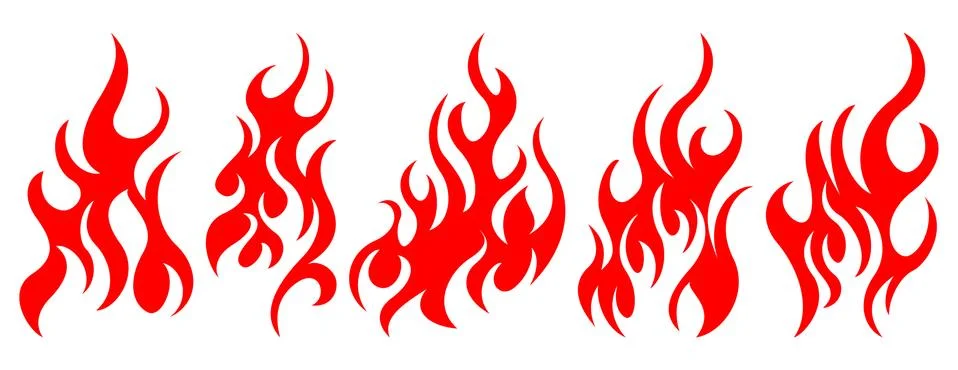 Set of vector fire design elements Stock Illustration