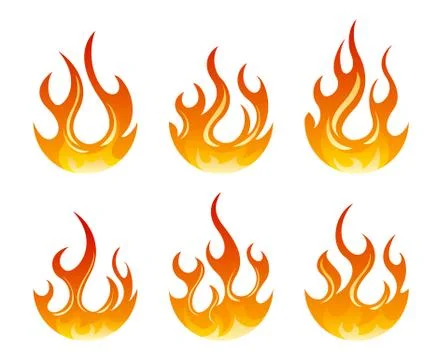 Set of vector fire design elements Stock Illustration