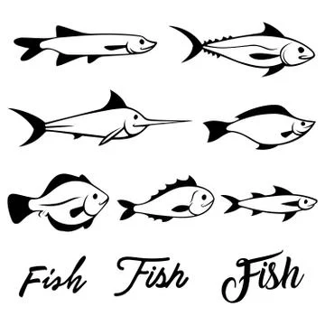 Set Vector Fish Stock Illustration