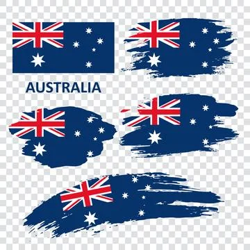 Set of vector flags of Australia Stock Illustration