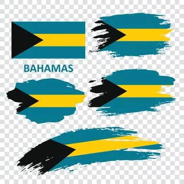 Set of vector flags of the Bahamas Stock Illustration