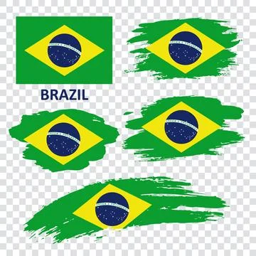 Set of vector flags of Brazil Stock Illustration