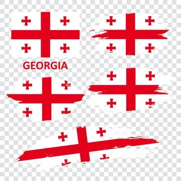 Set of vector flags of Georgia Stock Illustration