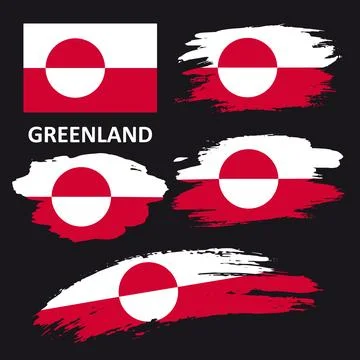 Set of vector flags of Greenland Stock Illustration
