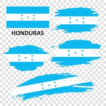 Set of vector flags of Honduras Stock Illustration