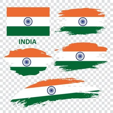 Set of vector flags of India Stock Illustration