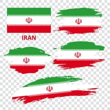Set of vector flags of Iran Stock Illustration