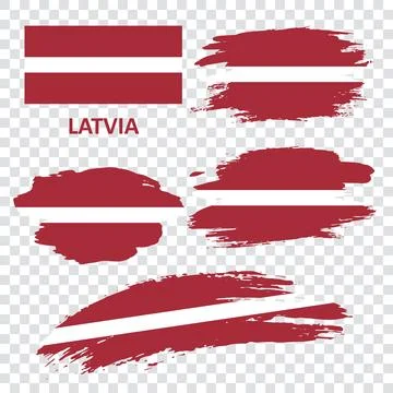 Set of vector flags of Latvia Stock Illustration