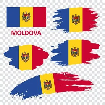 Set of vector flags of Moldova Stock Illustration