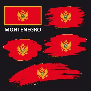 Set of vector flags of Montenegro Stock Illustration