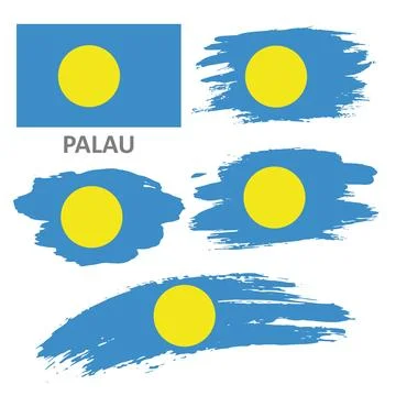 Set of vector flags of Palau Stock Illustration