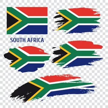 Set of vector flags of South Africa Stock Illustration
