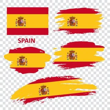Set of vector flags of Spain Stock Illustration