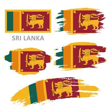 Set of vector flags of Sri Lanka Stock Illustration