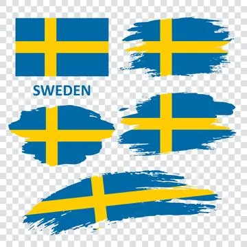 Set of vector flags of Sweden Stock Illustration