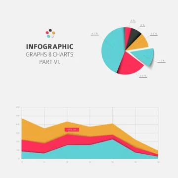 Set of vector flat design infographics statistics charts and graphs - fresh r Stock Illustration