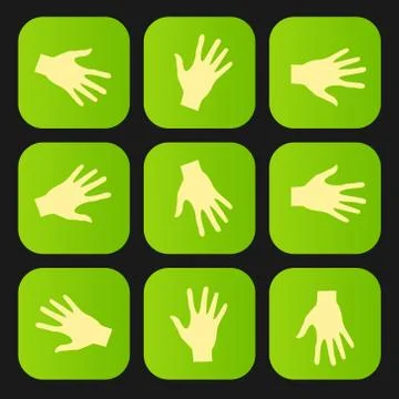Set of vector flat icon hands eps Illustrazione stock