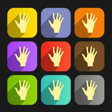 Set of vector flat icon hands eps Stock Illustration