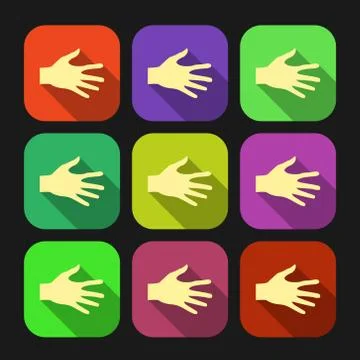 Set of vector flat icon hands eps Stock Illustration