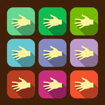 Set of vector flat icon hands eps Stock Illustration