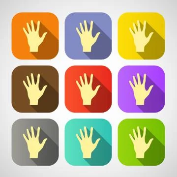 Set of vector flat icon hands eps Stock Illustration