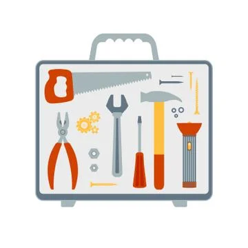 Set of vector flat icons on the topic of repair and building tools Stock Illustration