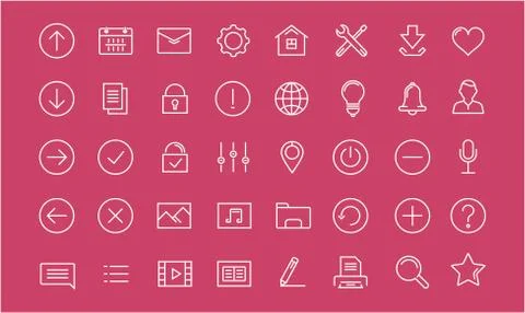 Set Vector Flat Line Icons Mobile Design イラスト素材