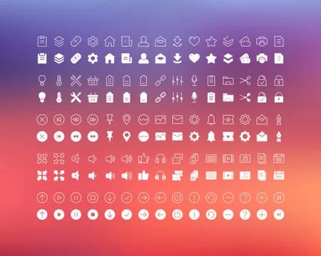 Set Vector Flat Line Icons Minimalistic Illustrazione stock