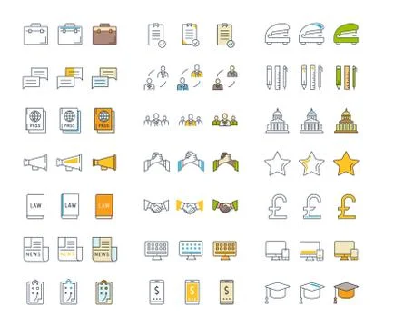 Set Vector Flat Line Icons Accounting and Finance 무료 스톡 일러스트