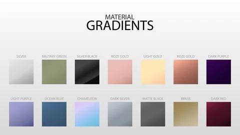 Set of Vector Flat Material Gradients Stock Illustration