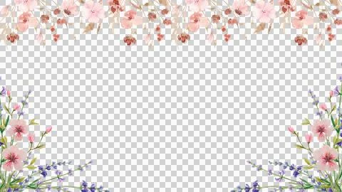 Set of vector floral elements and flowers in watercolor style for cards and.. Stock Illustration