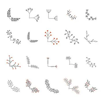 Set of vector flower frame corners Stock Illustration