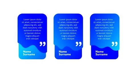 Set of vector fluid quote frame template. Abstract creative colorful shape Stock Illustration