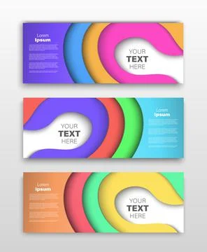 Set of Vector flyer templates. Futuristic background with copy space Stock Illustration