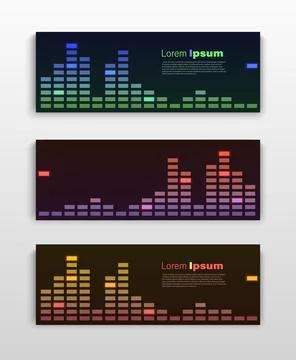 Set of Vector flyer templates. Futuristic background with copy space Stock Illustration