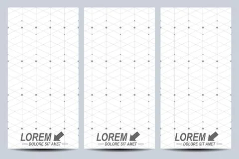 Set of vector flyers. Background with gray circles. Flyer, web, banner, card Illustrazione stock