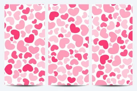 Set of vector flyers. Background with hearts . Flyer, web, banner, card, vip Stock Illustration