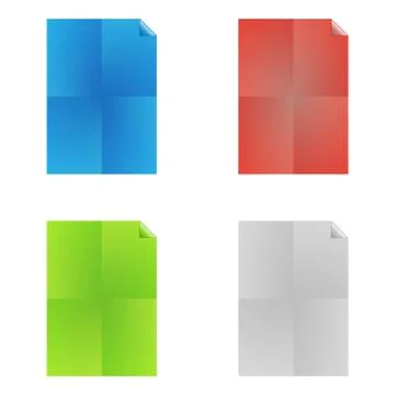 Set of vector folded papers Stock Illustration
