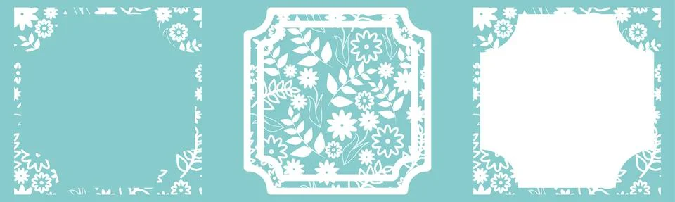 Set of vector frame elements for postcard design in vintage style for text ov Stock Illustration