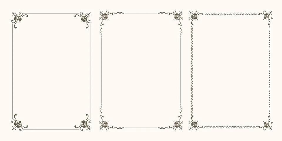 Set of vector frames borders art deco Stock Illustration