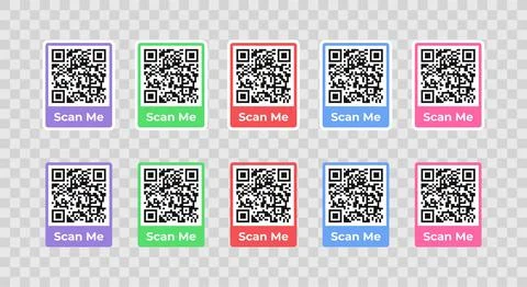 Set of vector frames of qr code with inscription scan me vector design Stock-Illustration