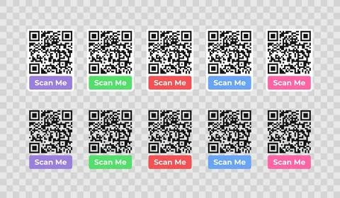 Set of vector frames of qr code with inscription scan me vector design Stock-Illustration