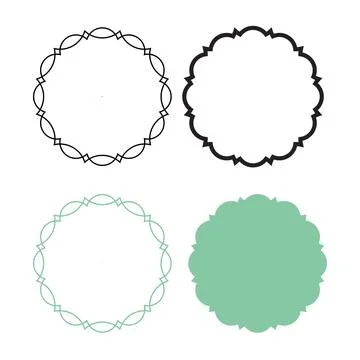 Set of vector frames in retro style. Decorative elements for design Stock Illustration