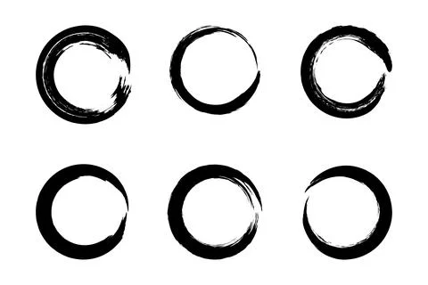 A set of vector frames with rough, hand-drawn circle strokes 스톡 일러스트