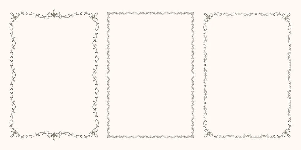 Set of vector frames with swirls Stock Illustration