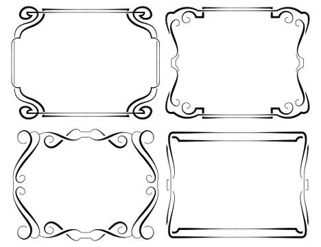 Set of vector framework. Black on white Stock Illustration