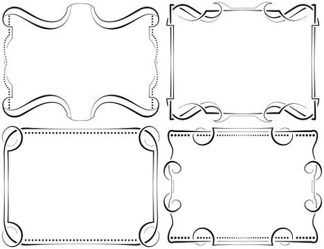 Set of vector framework. Black on white Stock Illustration