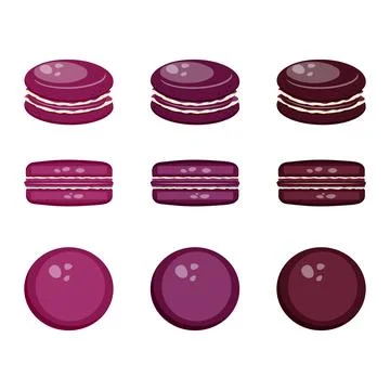 Set of vector French macarons. Cafe, menu, restaurant Stock Illustration