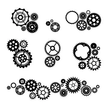 Set of vector gears. Stock Illustration