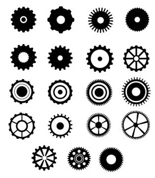 Set of vector gears 스톡 일러스트